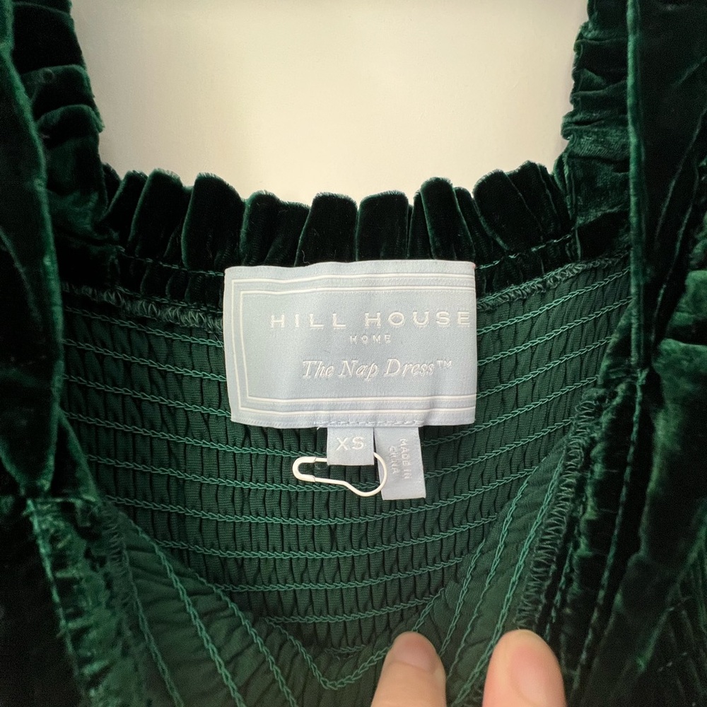 Hill House Green Velvet Midi Dress
